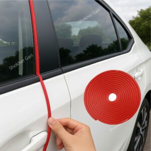 Car Door Guard Shield - Strong Anti-Scratch Door Edge Guard- 5 Colours Bumper Door Edge Protector for 4 Door 17 Feet / 5 Metre