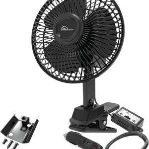 Alternative view of 12V 8 inches Black Clip Car Cooling Metal Fan