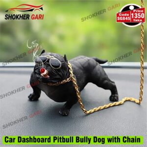 Attractive Car Dashboard Bulldog Smoker with Golden Chain Showpiece