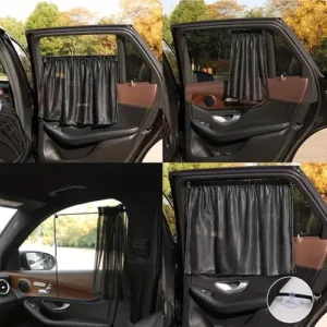 2Pcs Black Suction Cup Curtain Universal Side sun shade