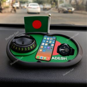 Bangladesh Flag  3 in 1 Car mobile mat High Quality With mobile Number