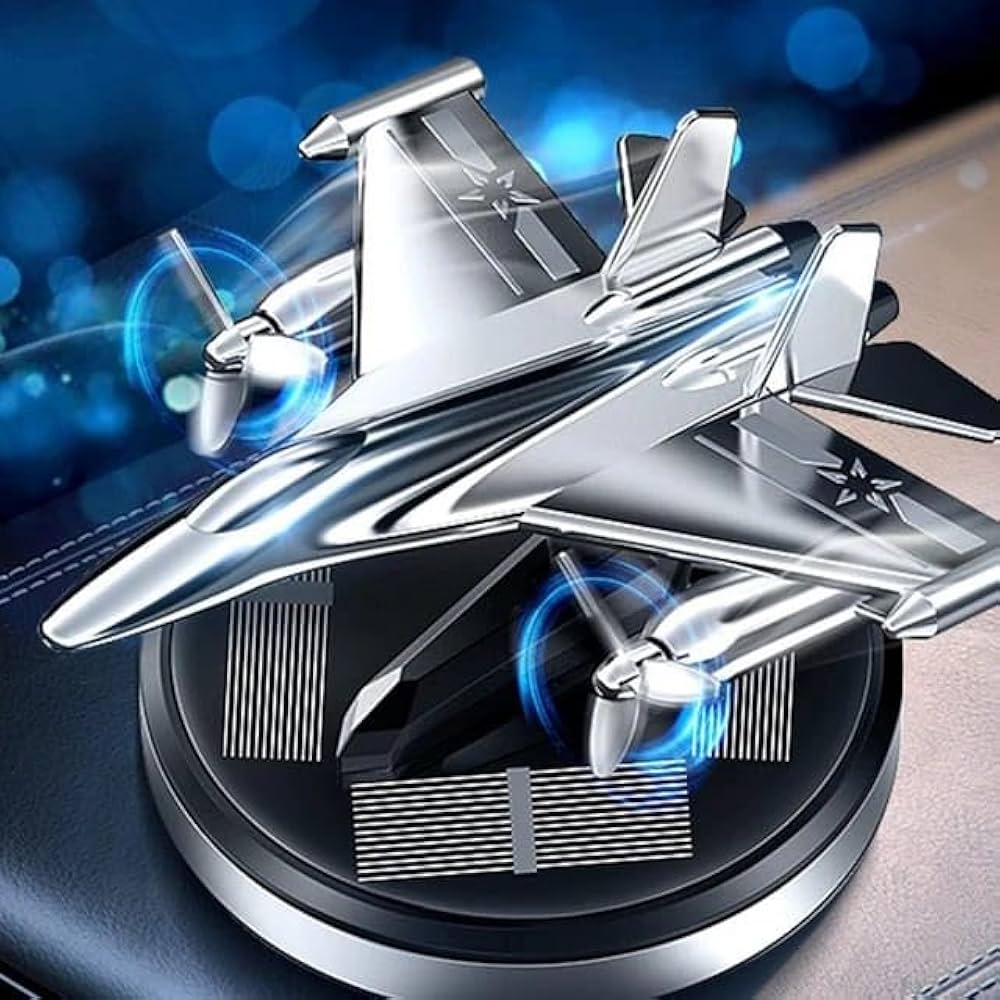 Solar Powered Rotating Combat Aircraft Perfume And Showpiece
