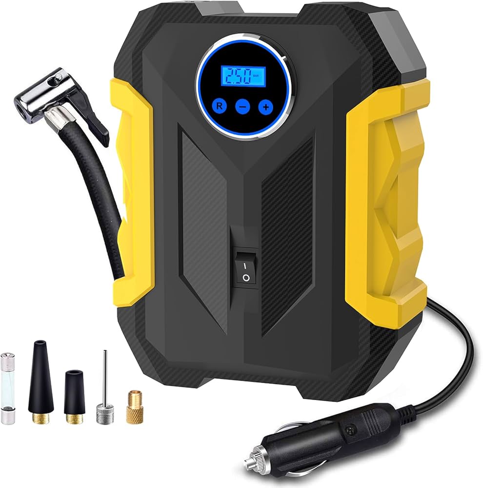 (DY) Portable Automobile Air Compressor Digital Tire lnflation Pump LED Lamp