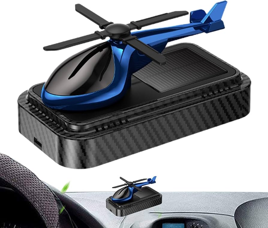1pcs Car Carbon Helicopter Solar Perfume