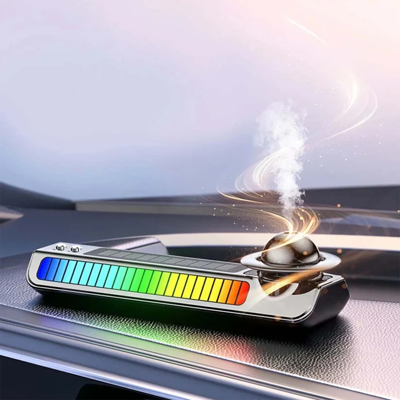 Solar & Rechargeable Car Air Freshener Rotary Aroma Diffuser with Parking Phone Number