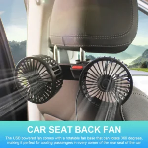 Car Neck Auto Headrest Ventilation Fan USB Charging