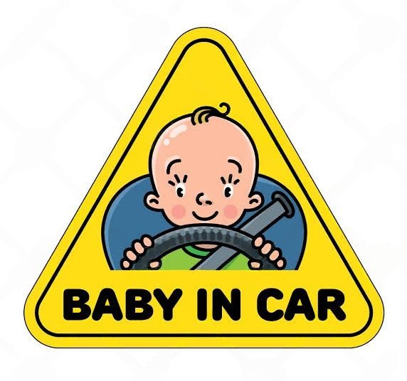 Car Reflective Car Sticker Baby in car Cartoon