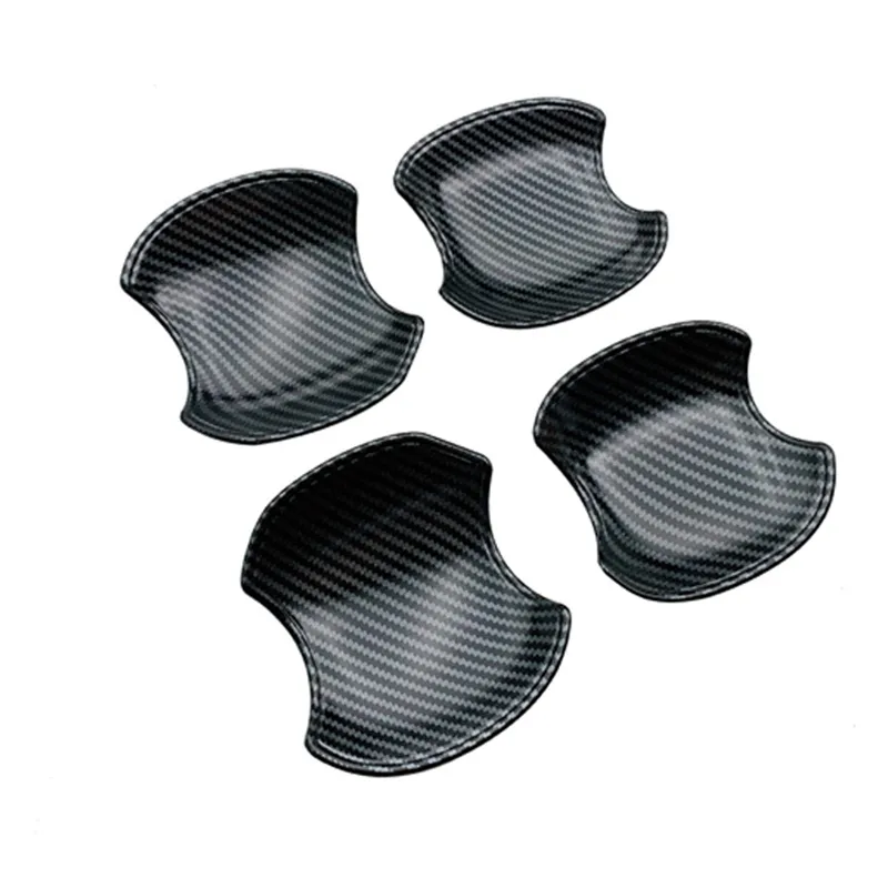 M/Y/P Car Door Handle Bowl Carbon Fiber Cover Trim 4pcs set