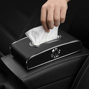 Multi-function Car Clock Tissue Box Cover Rectangular