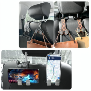 1 Pcs 2 in 1 PVC Car Seat Hanger Holder for Bags Double