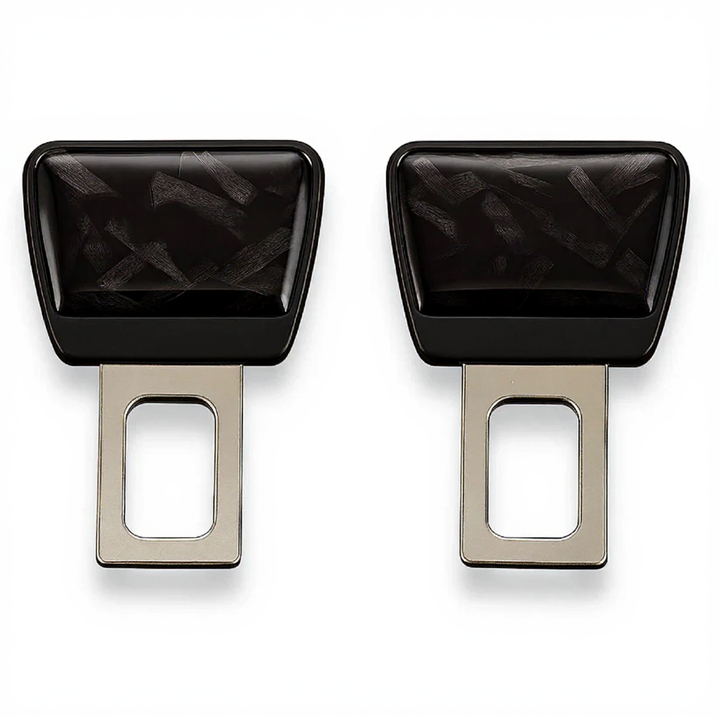 Car Metal Carbon Style Seat Belt Clip 2pcs